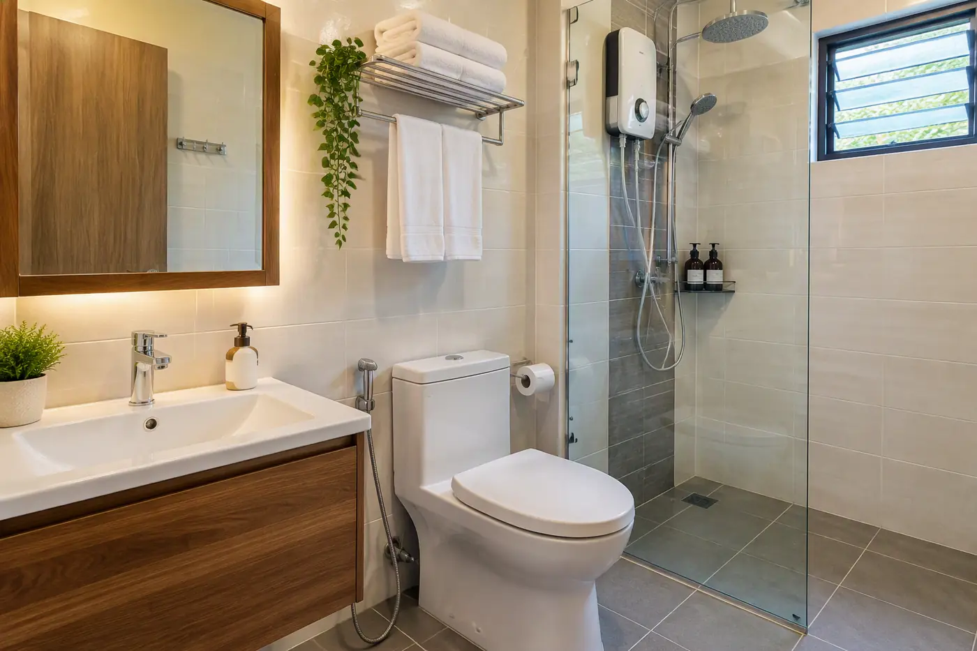 Bathroom with water heater