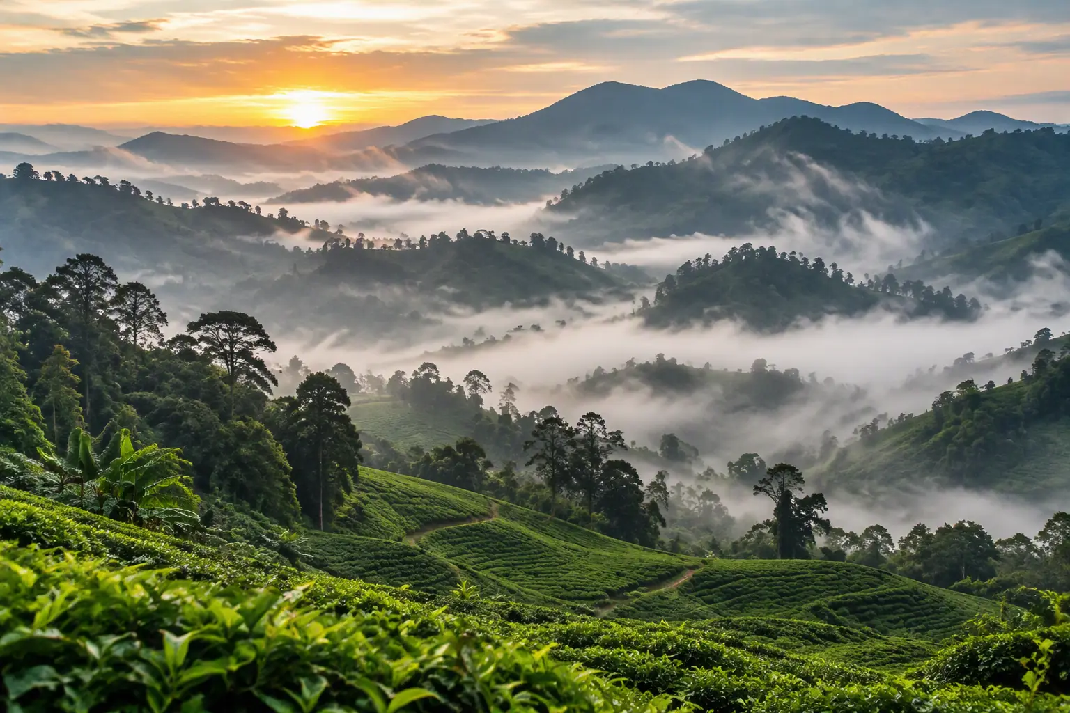 Pagi berkabus di Cameron Highlands